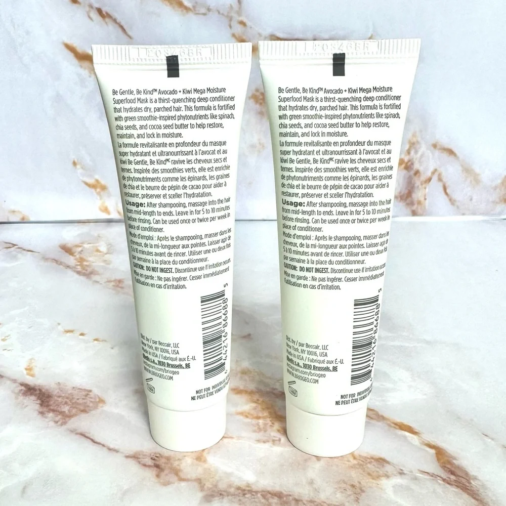 Briogeo Be Gentle, Be Kind Avocado + Kiwi Mega Moisture Mask x 2 (1oz. Each) NEW